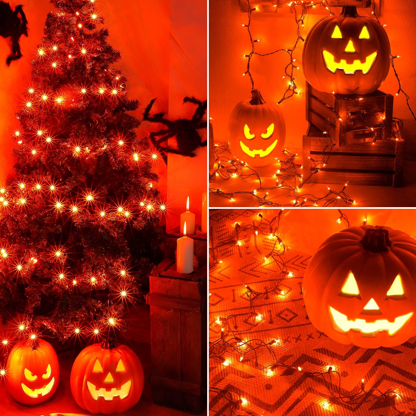 2 Mini lighted good Halloween Trees