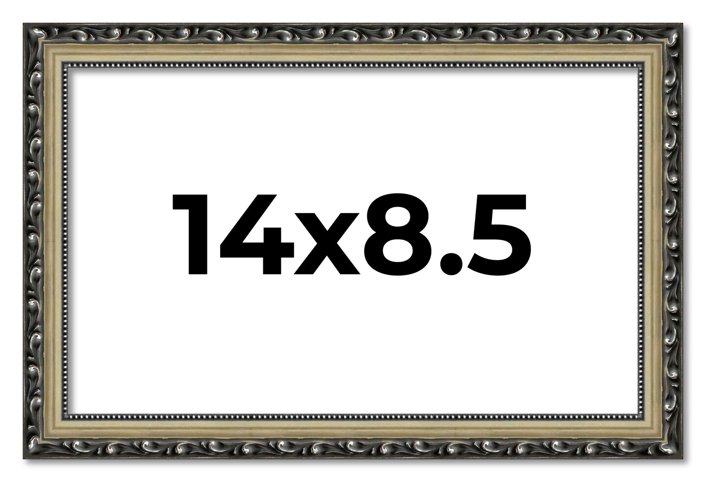14x8.5 Solid Wood Antique Picture Frame with UV-Resistant Acrylic & Acid-Free Backing, Available in 4 Finishes: Bronze, Gold, Silver, and Gold with Black