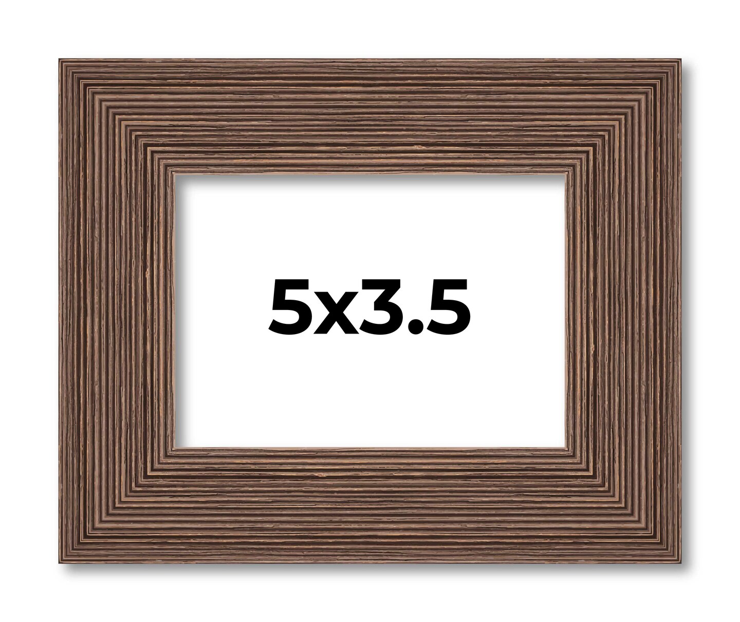 5x3.5 Wide Barnwood Picture Frame with UV-Resistant Acrylic & Acid Free Backing, Available in 6 Paint Finishes - Grey, Brown, White, and Black