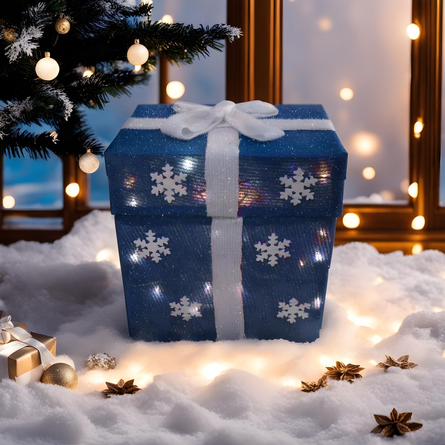 SkyMall Decorative Lighted Animated Pop Up Snowman Box