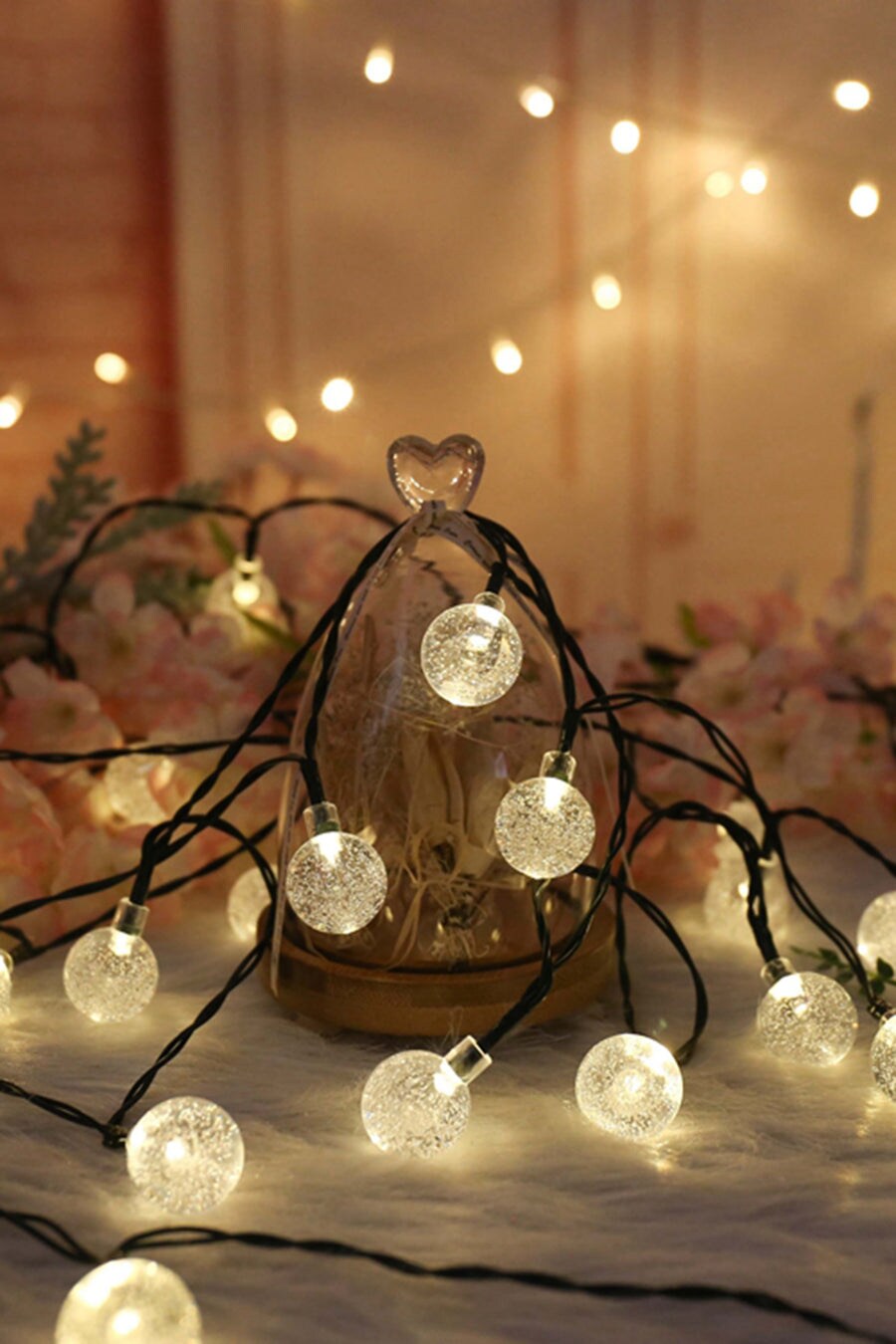 60 LED Solar Bubble String Lights