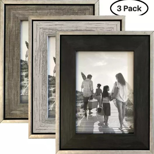 4x6 Rustic Picture Frame (3-Pack) - Distressed Industrial - 4x6&#x22; Photo