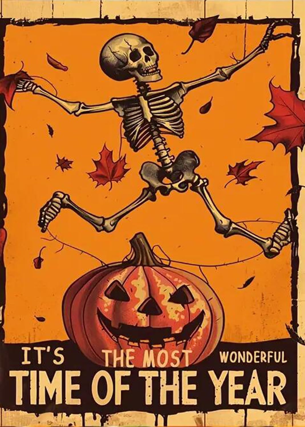 Horror 5D DIY Full Round Drill Diamond Painting Kits Pumpkin,Paint by Diamonds Dot Gem Art Crystal Skeleton Easy,Home Wall Decor