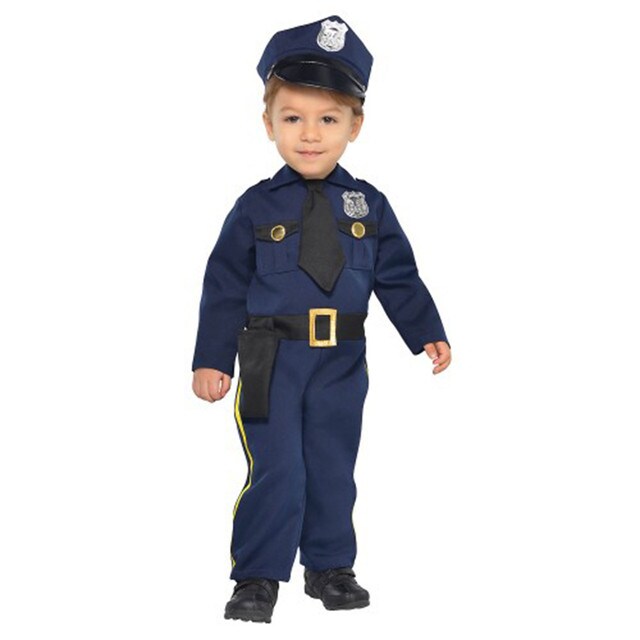 Navy Blue Polyester Cop Costume-- Infant (6-12 Months)