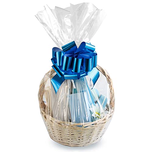 16x24Inches Cellophane Bags for Gift Baskets,Clear Cellophane Basket Bags 5Pieces