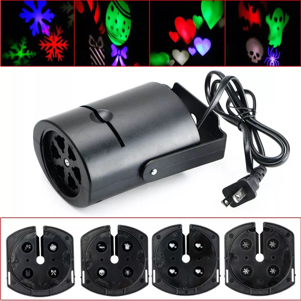 Kitcheniva 4 Patterns Laser Projector LED Light Party Stage Spotlight