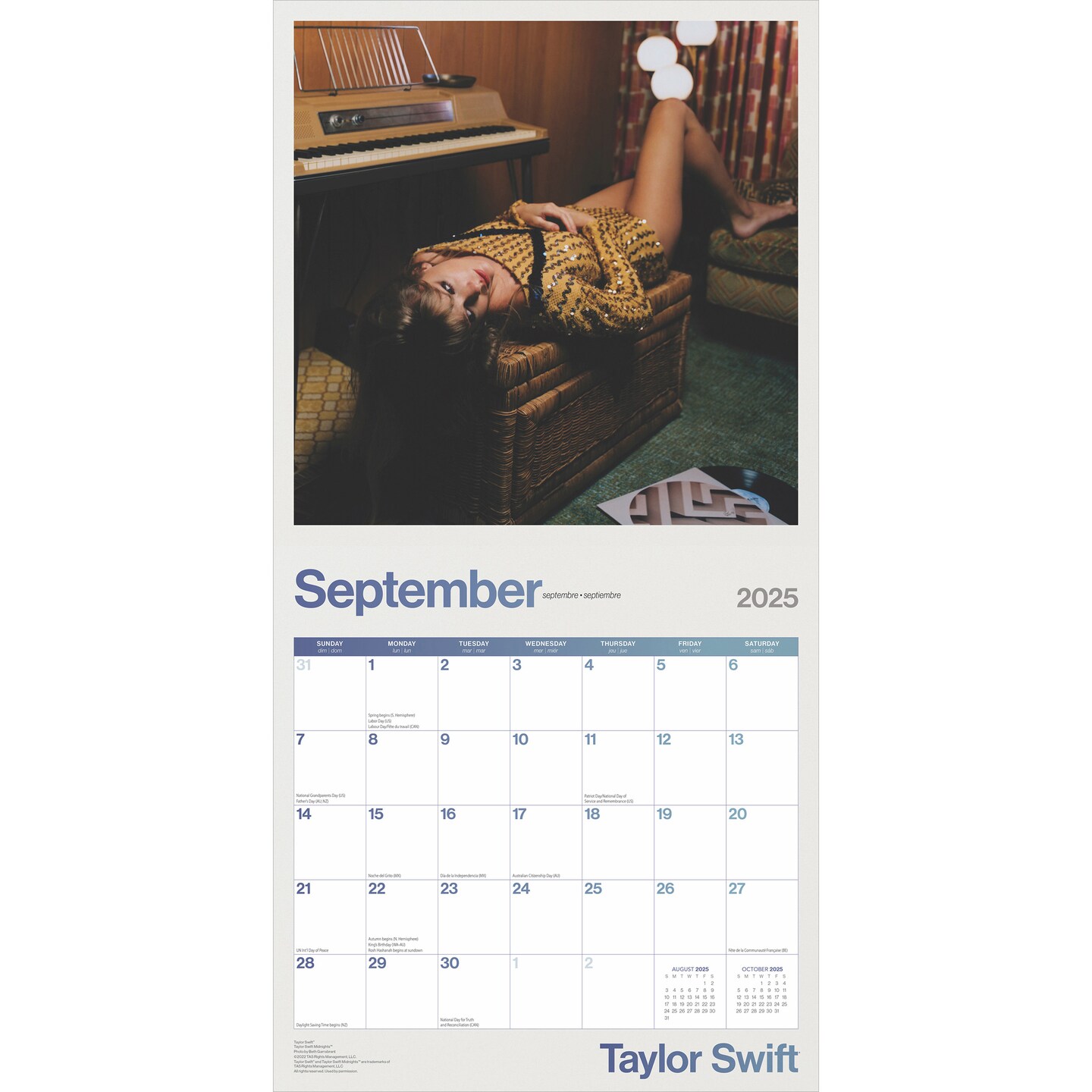 Taylor Swift OFFICIAL | 2025 12 x 24 Inch Monthly Square Wall Calendar | BrownTrout | Music Pop Singer Songwriter Celebrity