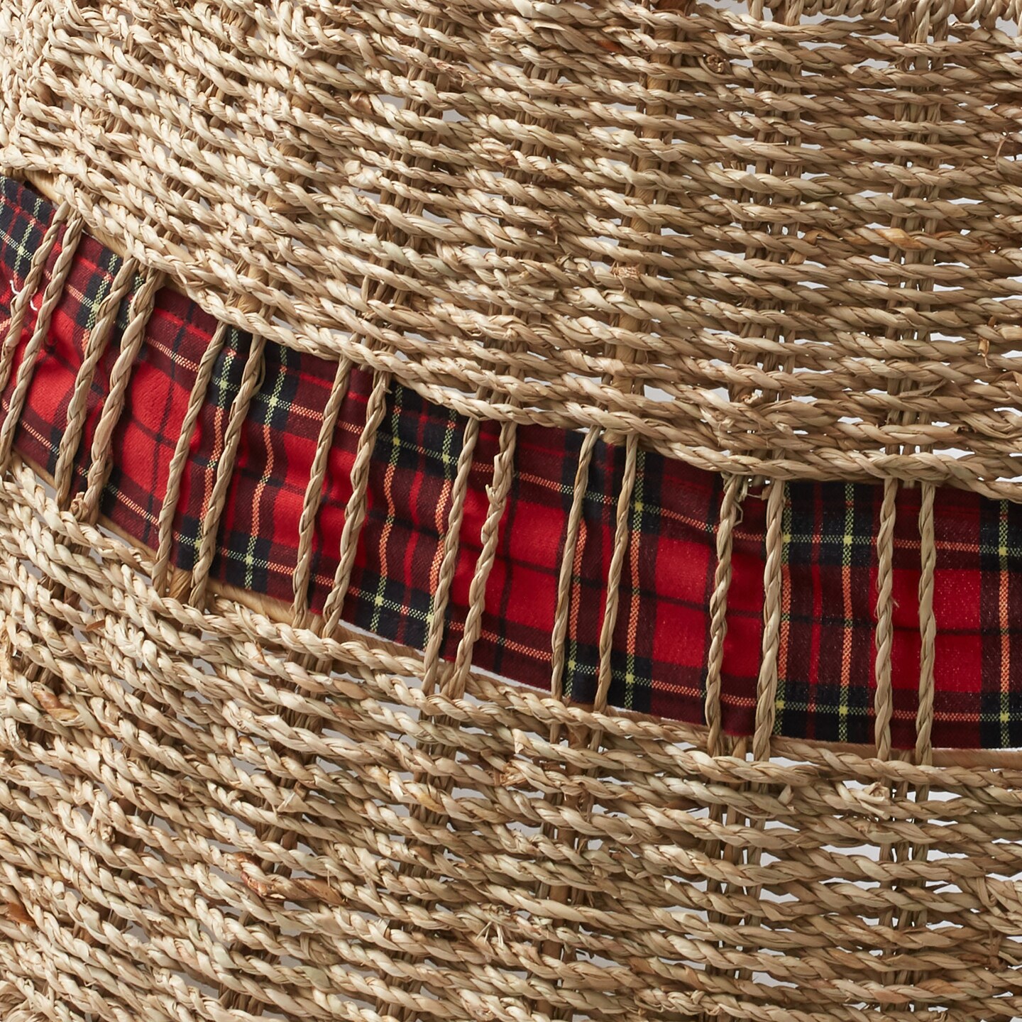 Casafield Christmas Tree Collar, Woven Farmhouse Tree Base Cover with Cord Cut Out