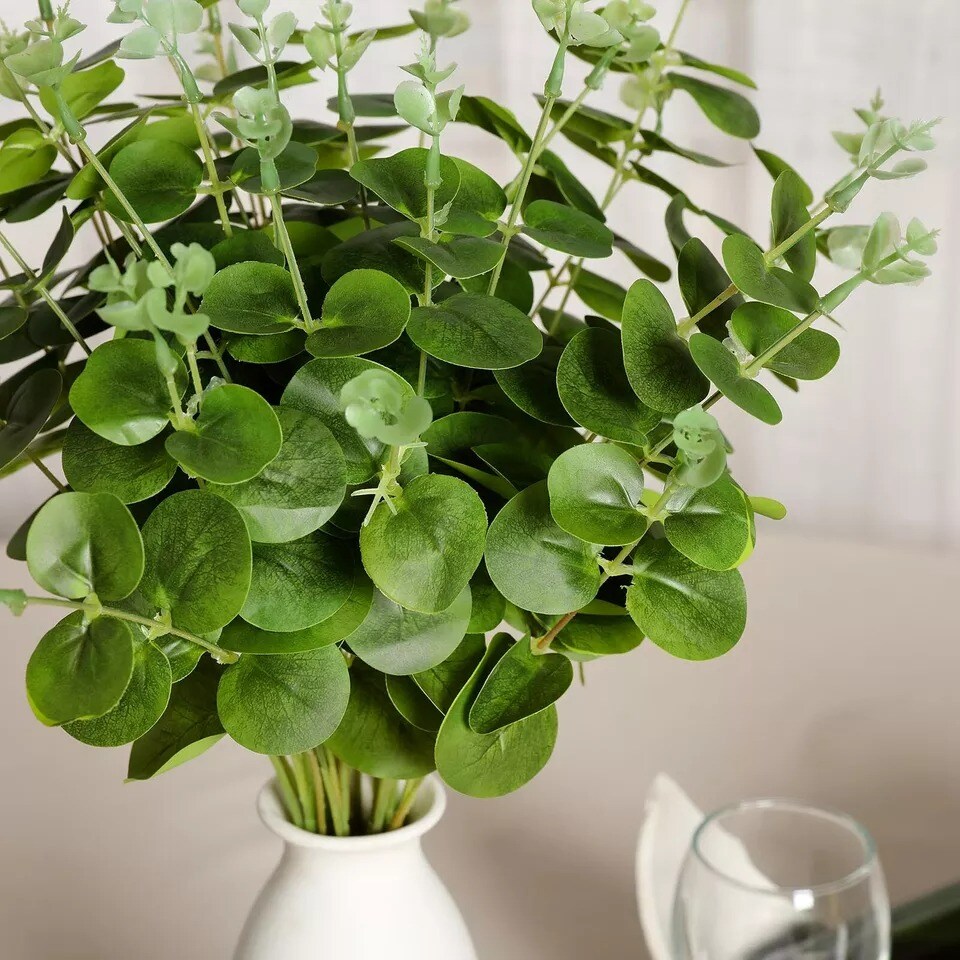 Eucalyptus Greenery 2 bushes Light Green Branches Artificial Wedding Party Home