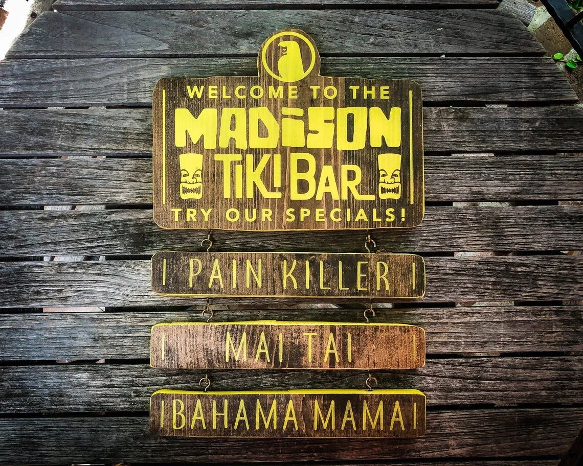 Custom Tiki Bar Menu, Solid Wood and Paint product 6