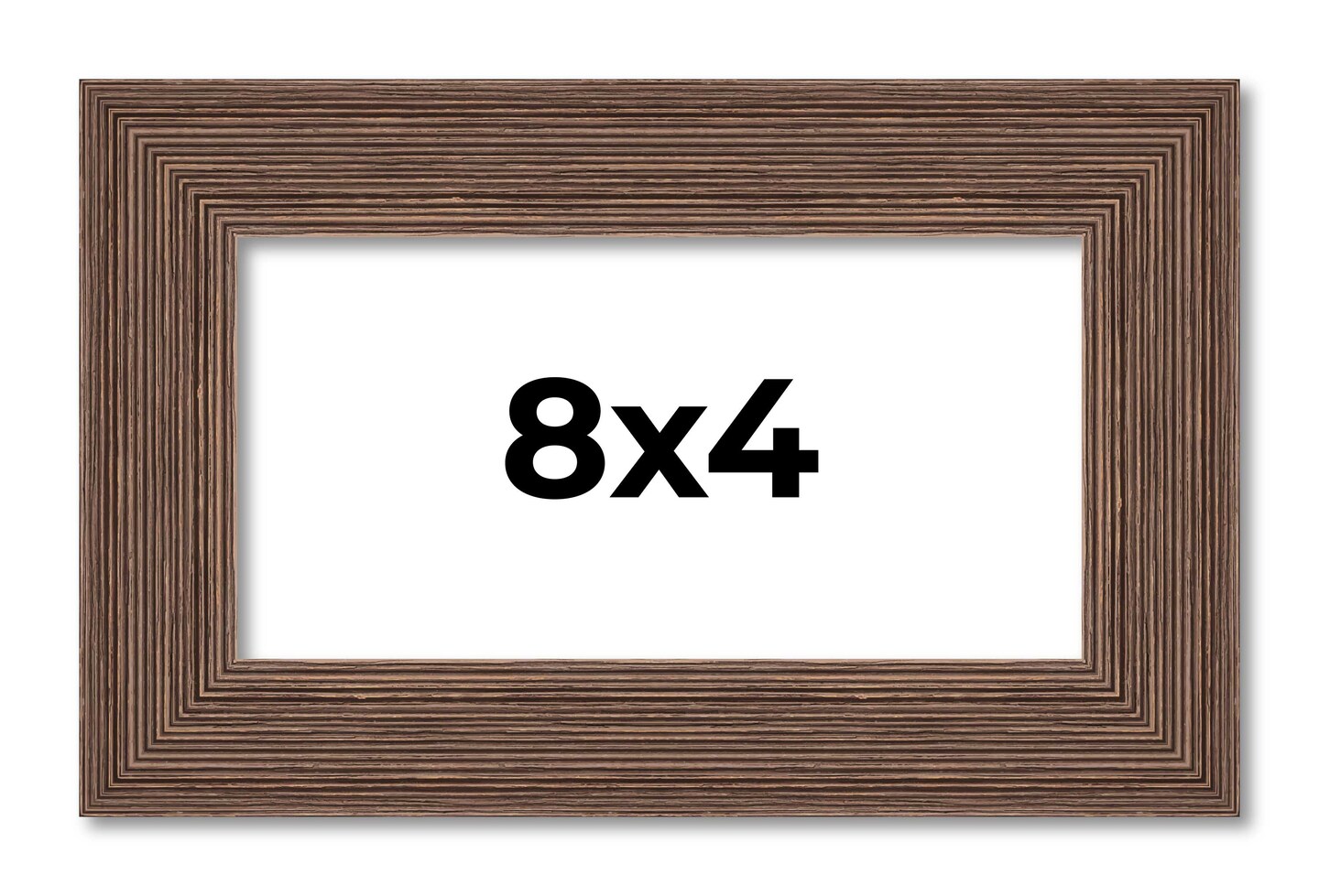 8x4 Wide Barnwood Picture Frame with UV-Resistant Acrylic & Acid Free Backing, Available in 6 Paint Finishes - Grey, Brown, White, and Black