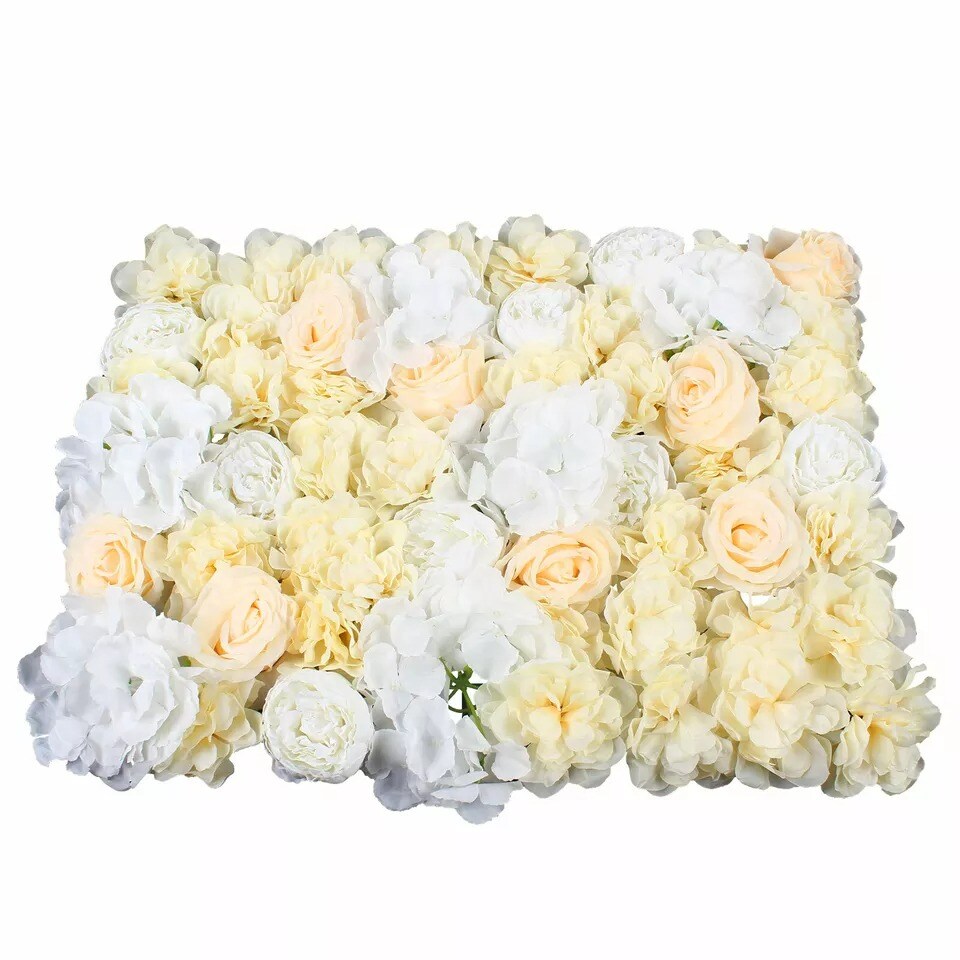 12x Silk Flowers Wall Panels Artificial Hydrangea Flower Backdrop Wedding Decor