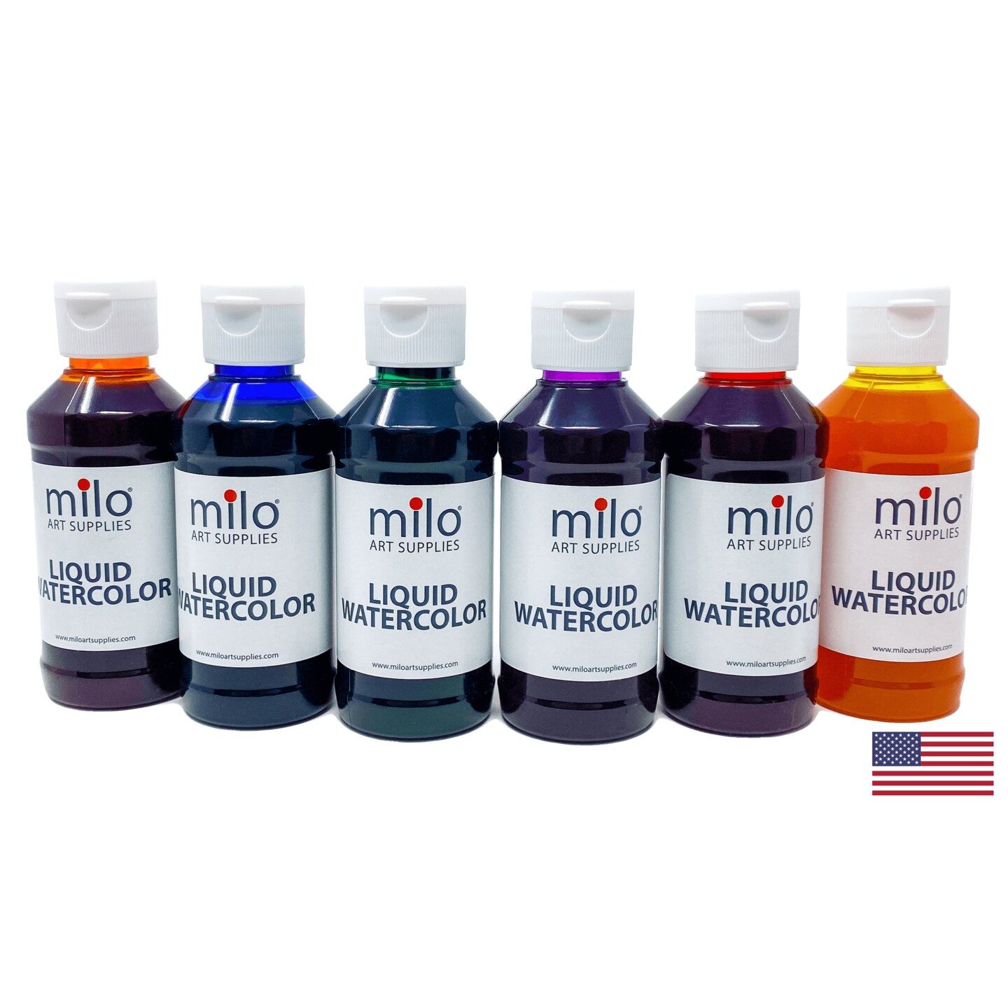 Milo Liquid Watercolor 6 Pack of 4 oz Bottles