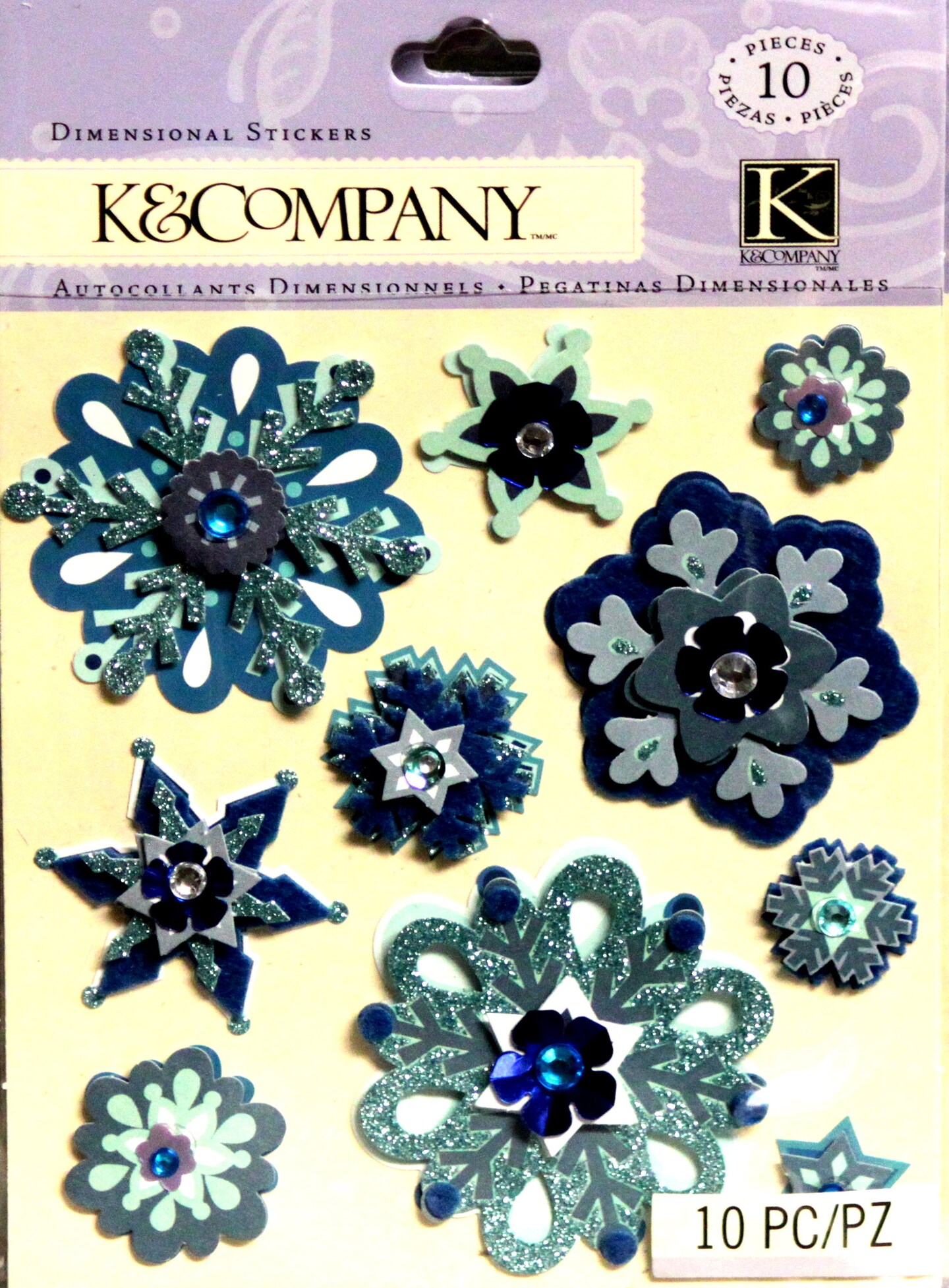 K &#x26; Company Snowflake Dimensional Stickers