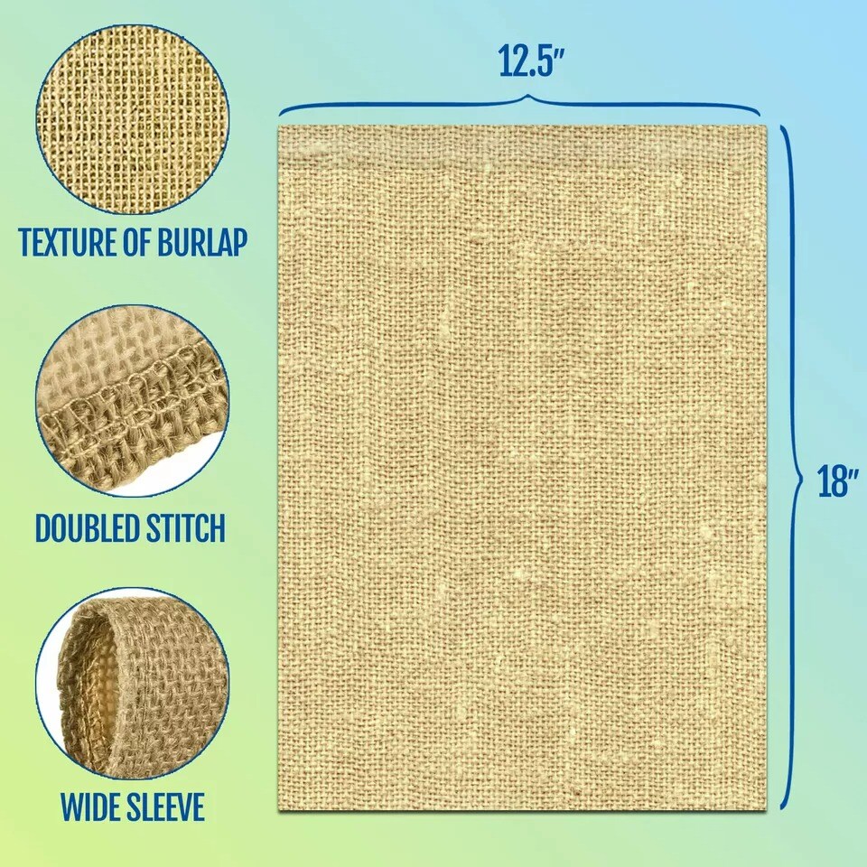 4Pcs Blank Burlap Garden Flag DIY Personalized Craft Banner Custom Design