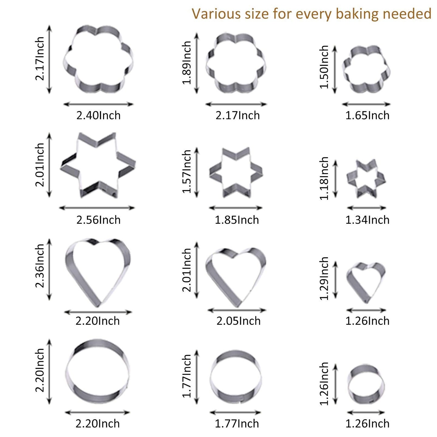 20 Pieces Stainless Steel Cutter Shapes Set,Vegetable,Fruit,Mini Pie,Doughnut/Donut,Sandwich,Biscuits,Cookie Metal Easter Fun Cutter Model,For Baking&#x26;Decorative Food,Kids,Christmas Holiday Party&#x2026;