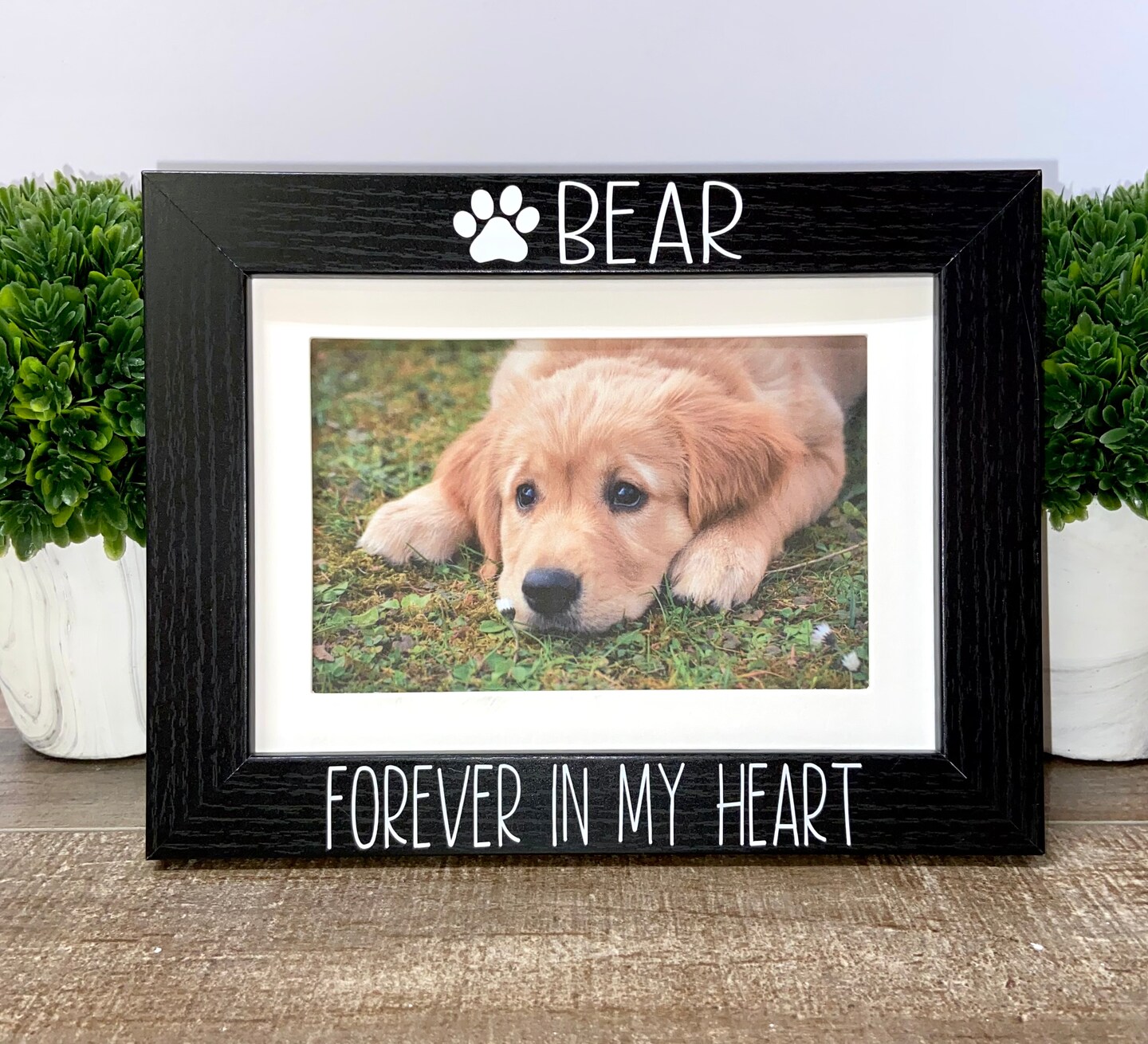 Forever in my heart picture frame, pet memorial picture frame, Dog