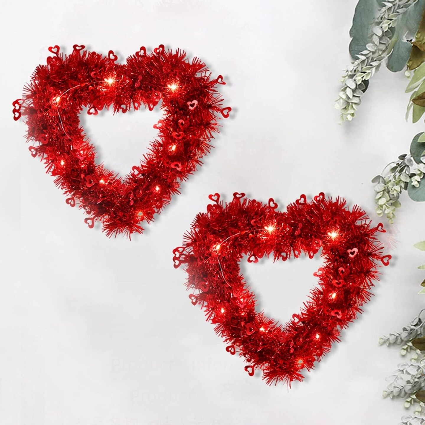 Front Door Valentine's Day Heart Fresh Wreaths for Front Door Christmas (RD4, One Size)