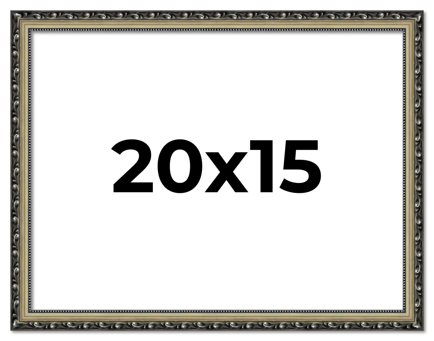 20x15 Solid Wood Antique Picture Frame with UV-Resistant Acrylic &#x26; Acid-Free Backing, Available in 4 Finishes: Bronze, Gold, Silver, and Gold with Black