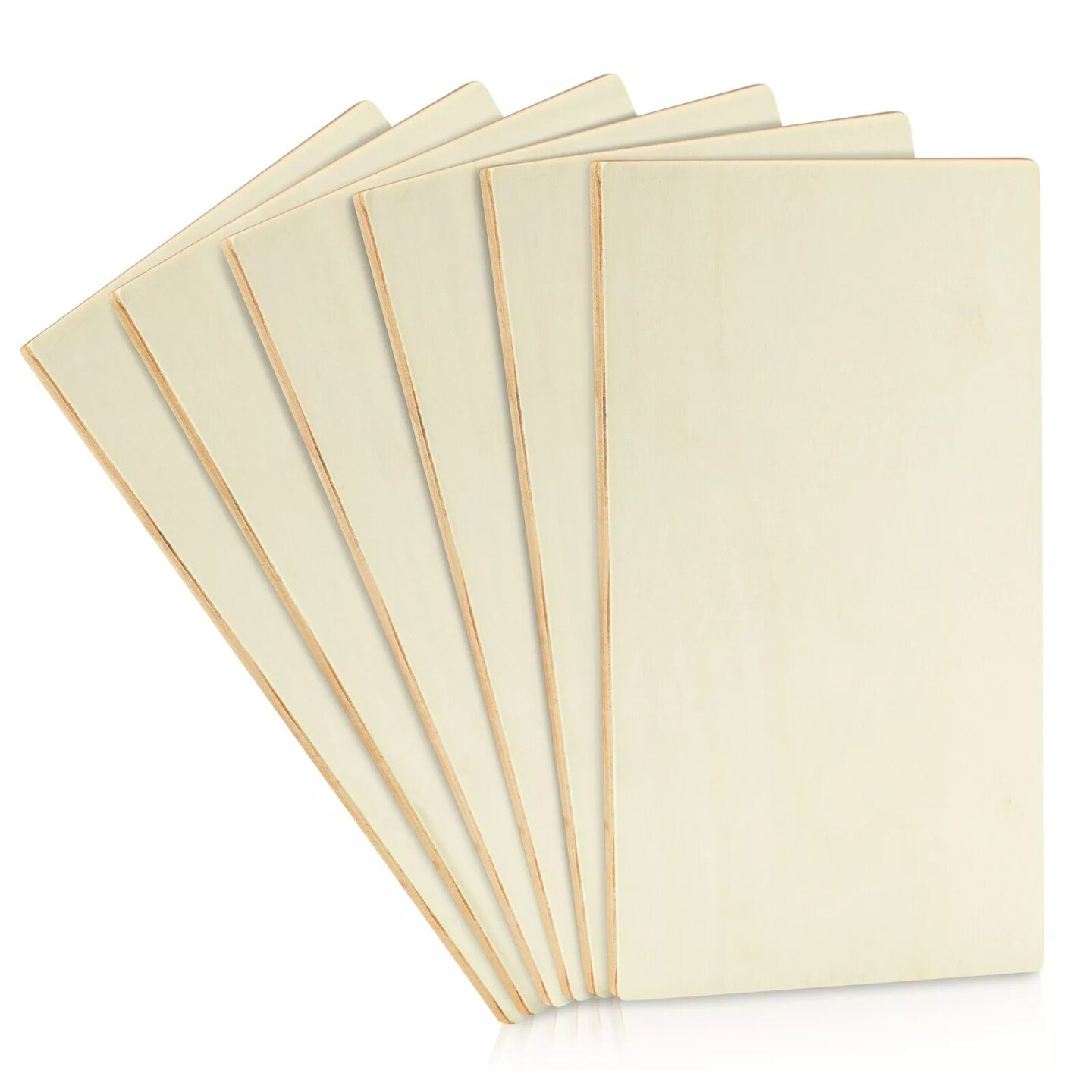 6 Pack Rectangle Wooden Boards for Crafts, Wood Pieces (10.6 x 7.0 x 0.25 In)