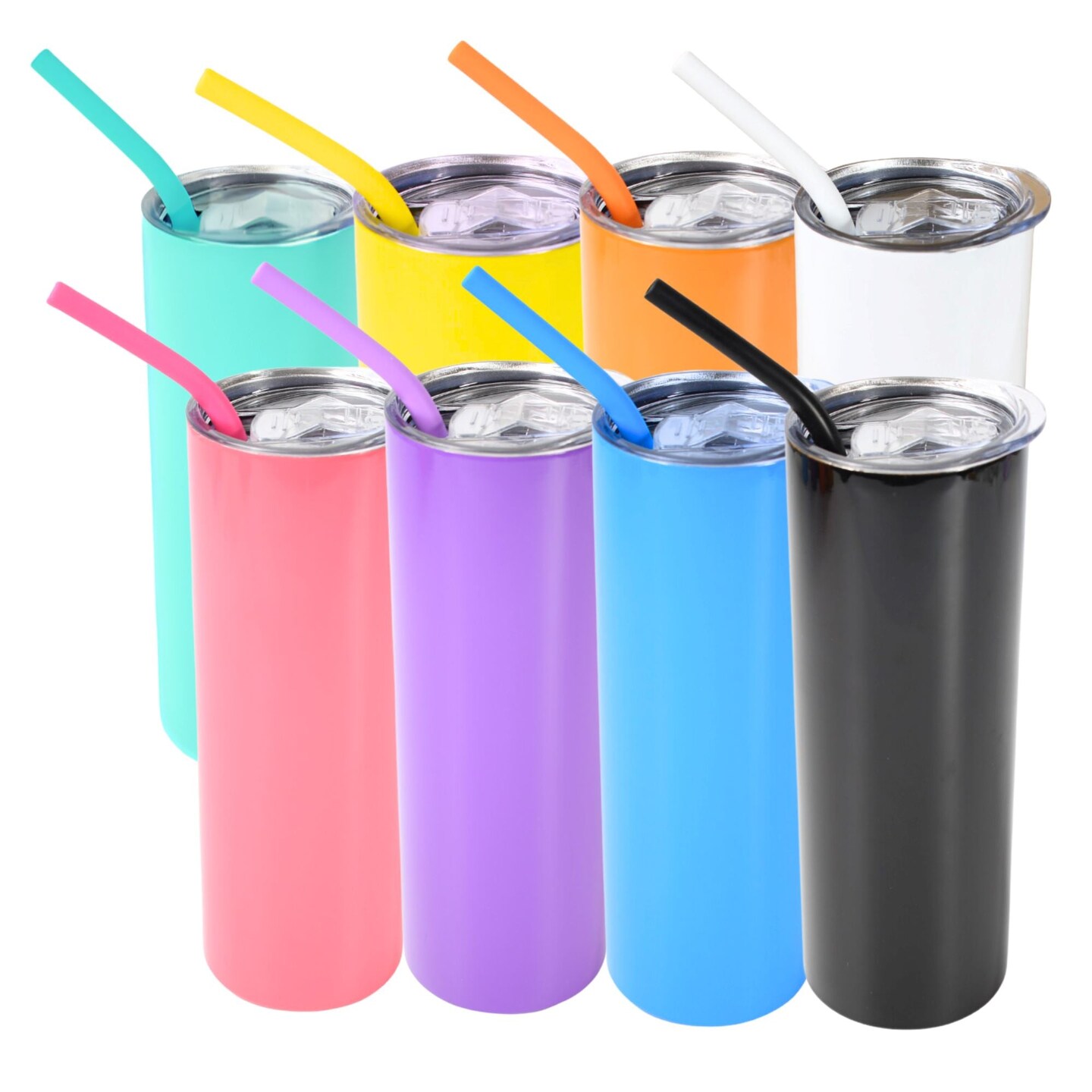 ProSub 20oz Epoxy &#x26; Engravable Stainless Steel Tumbler Multi Color - 8 Pack