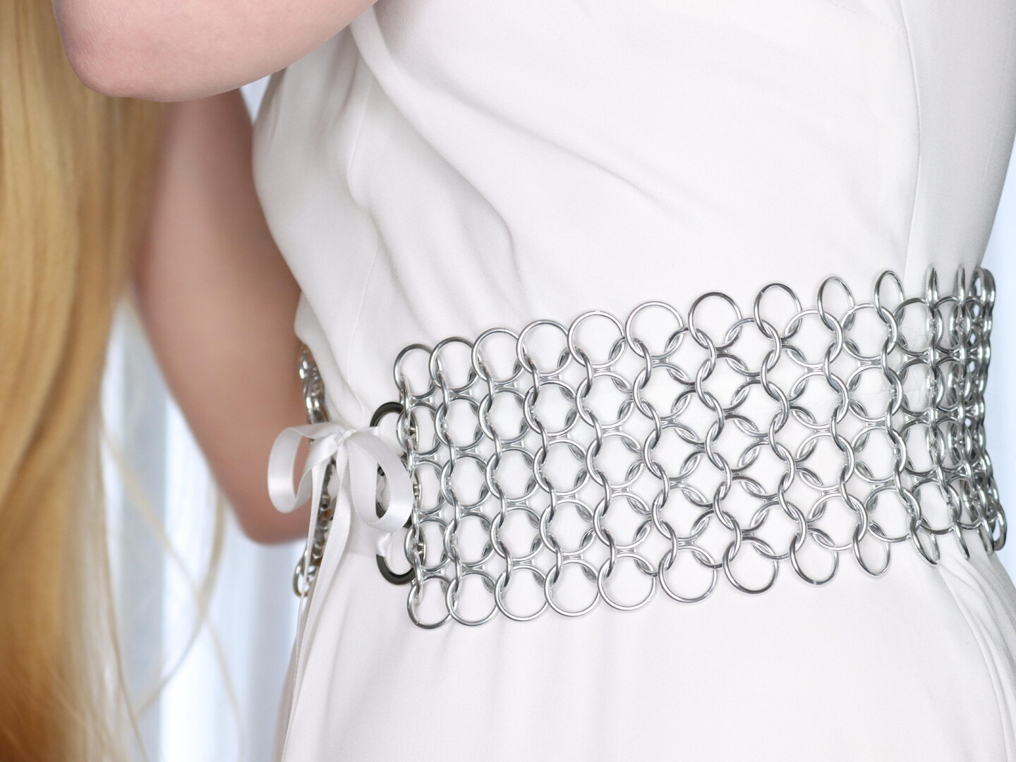 Chainmail Corset Belt - Lace Up Fantasy Waist Chain Handmade 