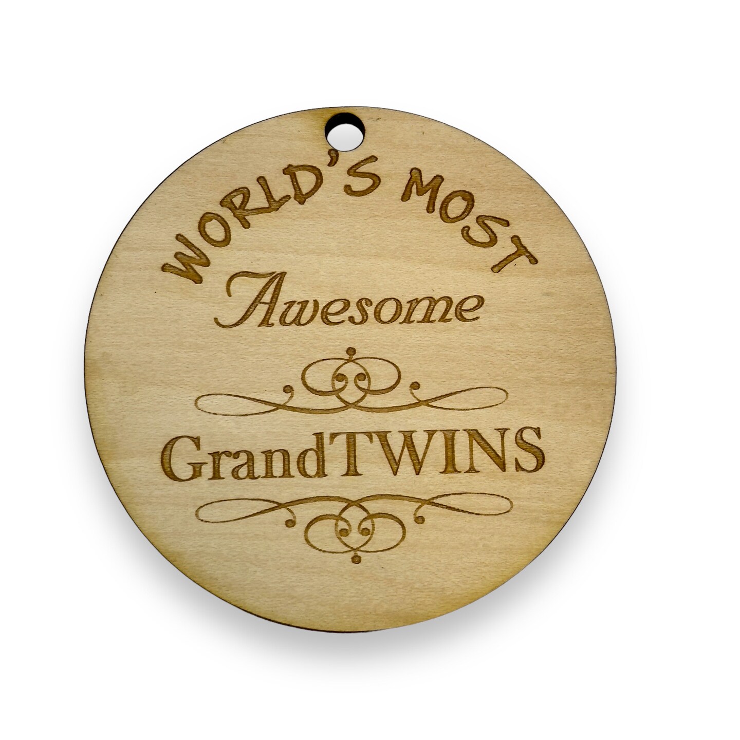 Ornament - World's most awesome GrandTwins - Raw Wood Ornament - World's most awesome GrandTwins - Raw Wood