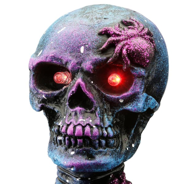 Halloween 10&#x22; LED Purple Galaxy Skeleton Decor