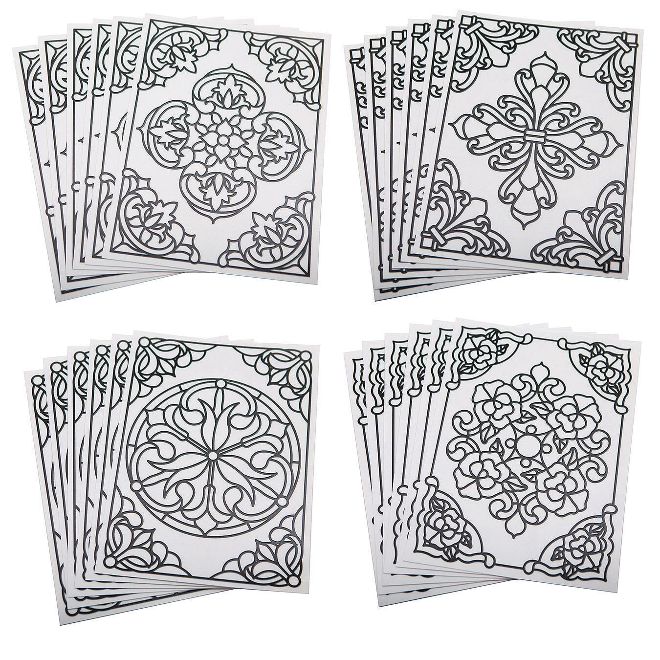 Color-Your-Own Stained Glass Window Clings II (Pack of 24)