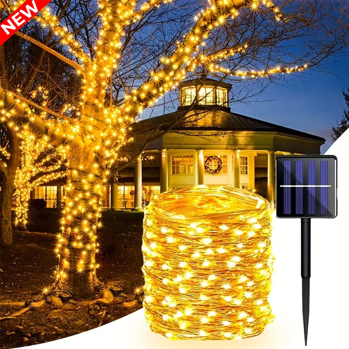 Solar Powered LED Copper Wire Fairy Light