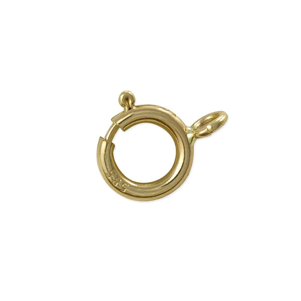 Spring Ring Jewelry Clasp 4.5mm 14 Karat Solid Yellow Gold