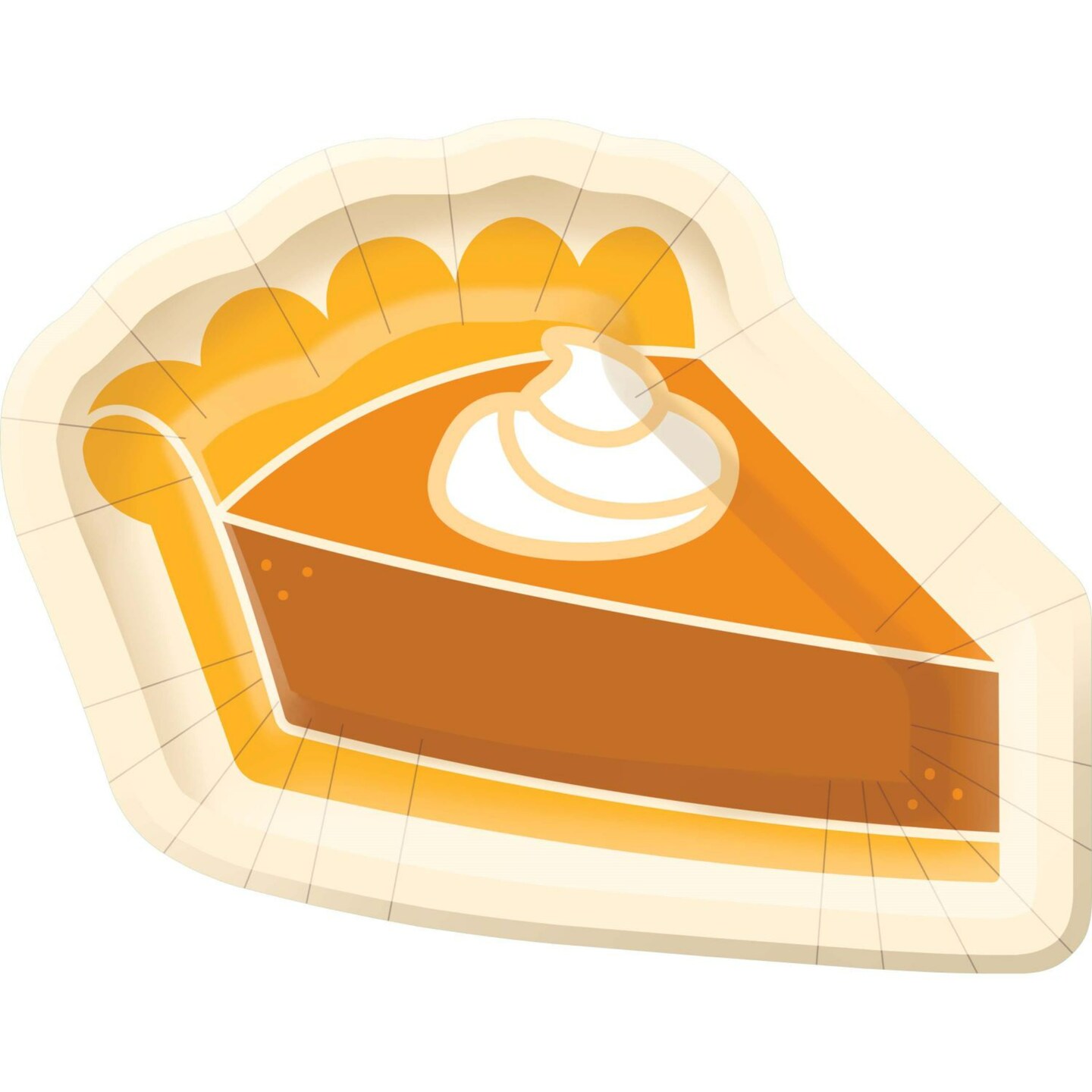 Party Central Disposable Paper Pumpkin Pie Fall Harvest Dinner Plates - 8.75" - Club Pack of 96