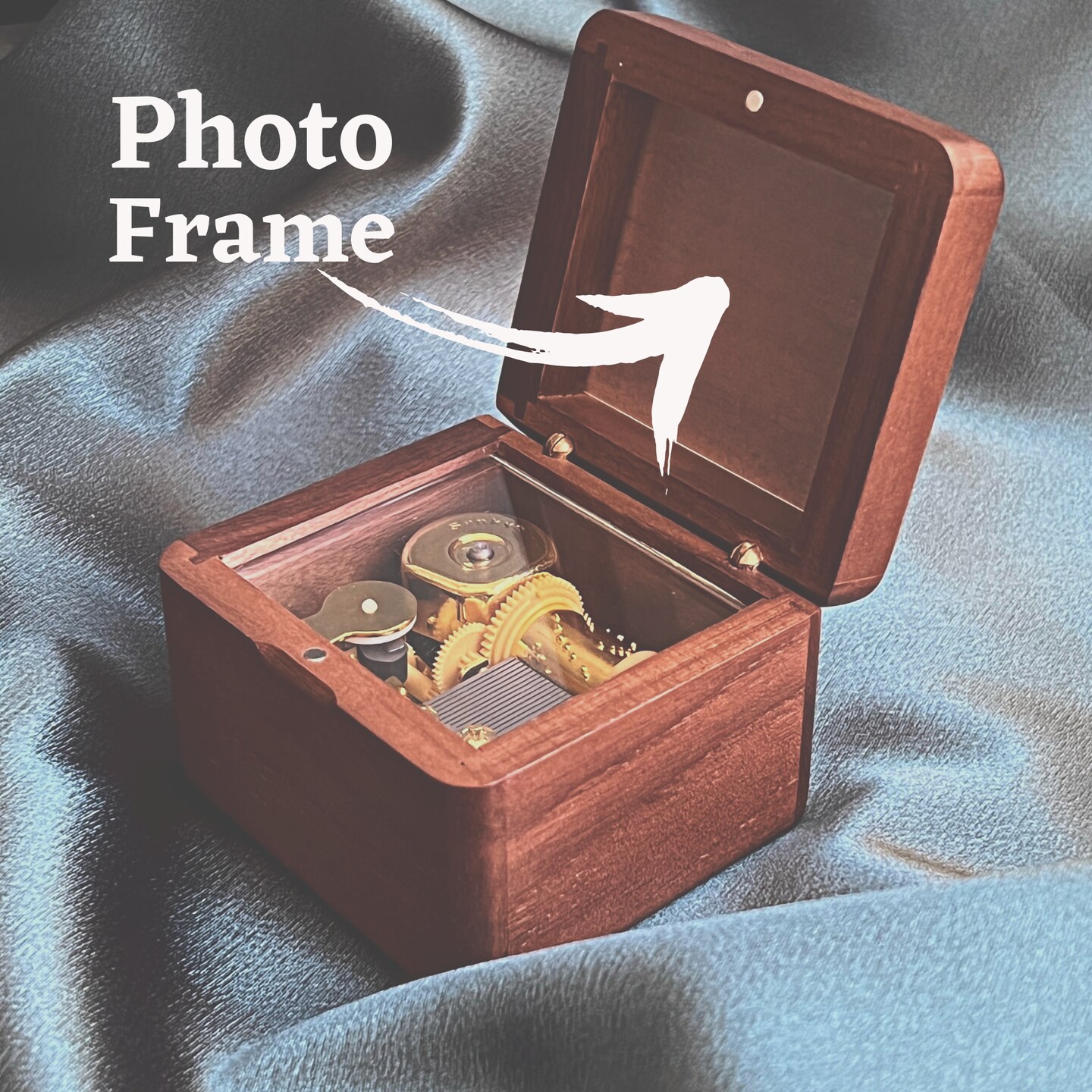 Koola - Custom Music Box with Engraved Wooden Photo Frame Place