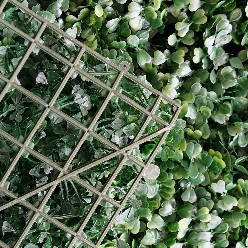4 pcs Green Small Artificial UV Protected Leaves Wall Backdrop Panels Wedding