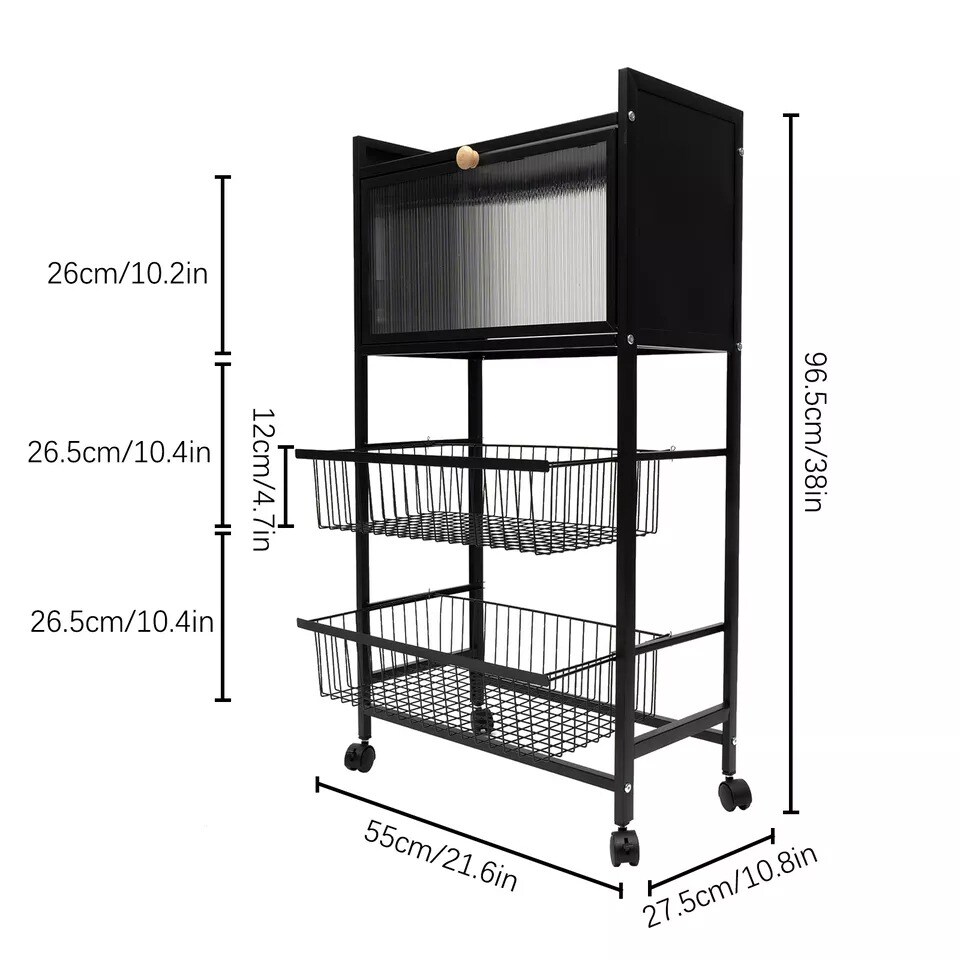 4 Tiers Kitchen Bakers Rack Coffee Bar Station Utility Storage Shelf Organizer