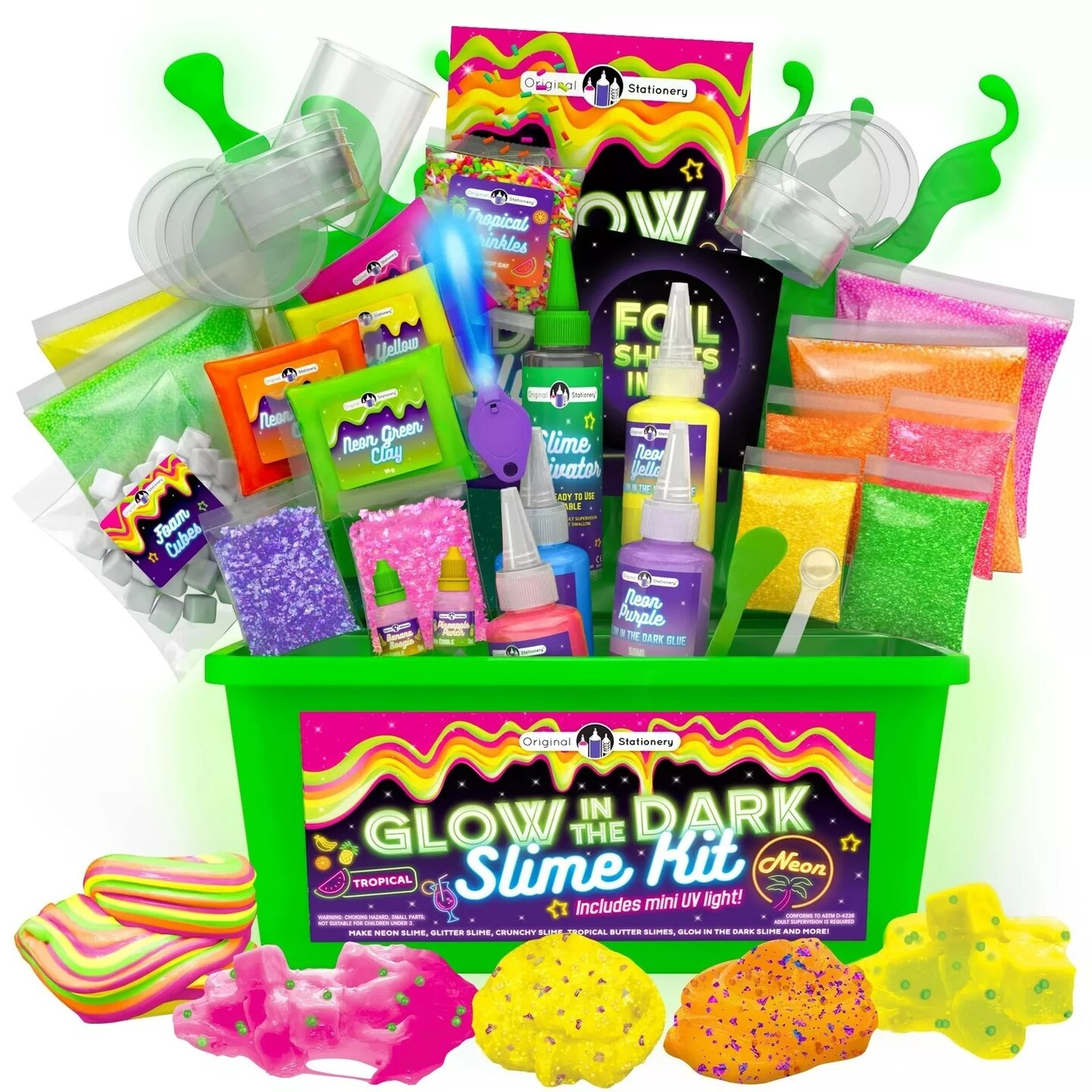 Tropical Glow In The Dark Slime Kit to Make Neon Slime