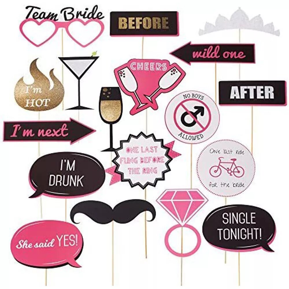 Kitcheniva 20 Pcs Party Photo Booth Props Set Birthday Wedding Decoration