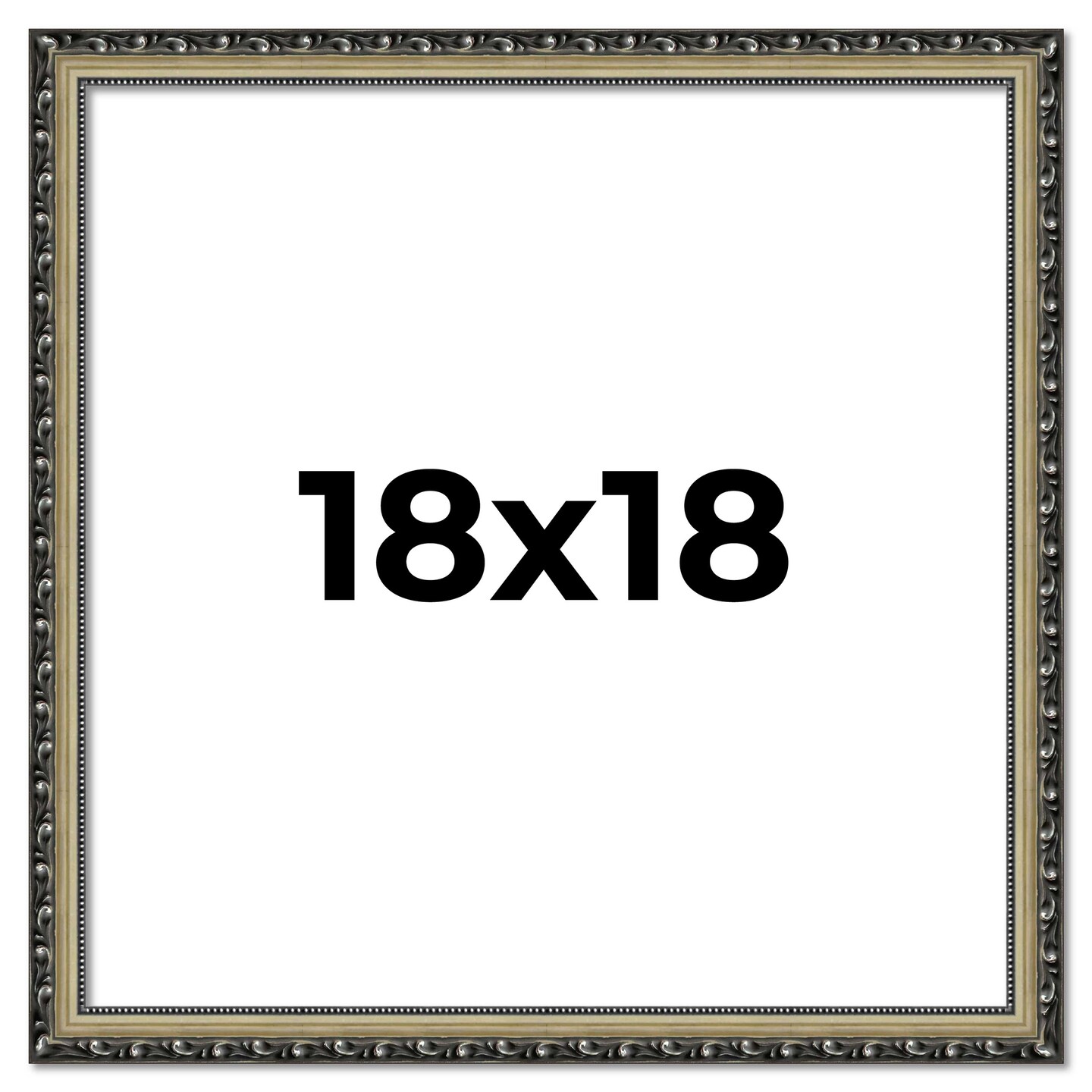 18x18 Museum-Quality Picture Frame with UV-Resistant Acrylic &#x26; Acid-Free Backing, Available in 4 Finishes - Gold, Silver, Bronze, and Black