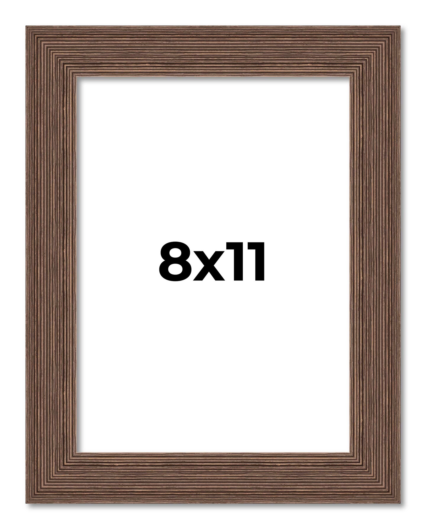 8x11 Wide Barnwood Picture Frame with UV-Resistant Acrylic & Acid Free Backing, Available in 6 Paint Finishes - Grey, Brown, White, and Black