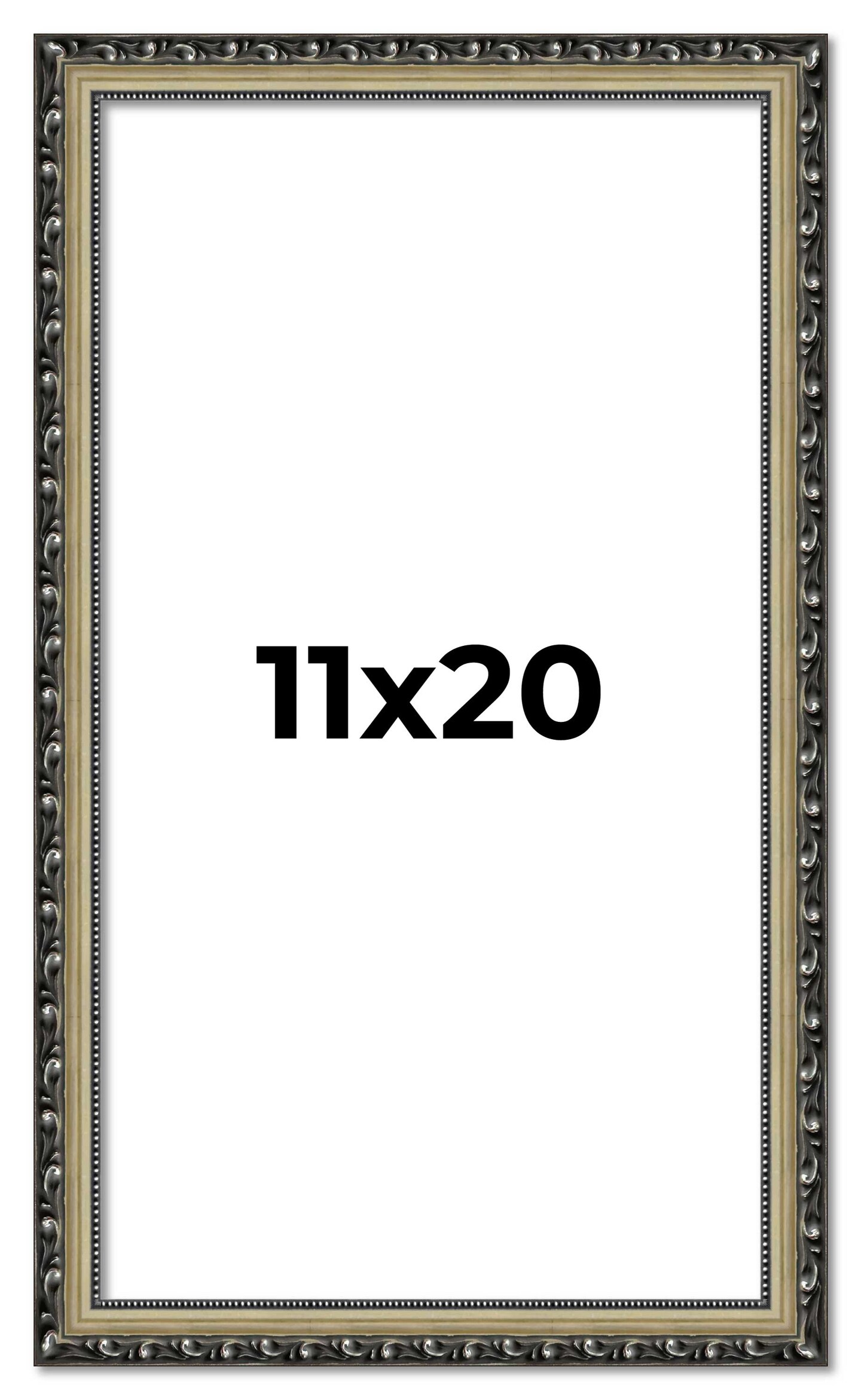 11x20 Museum-Quality Picture Frame with UV-Resistant Acrylic & Acid-Free Backing, Available in 4 Finishes - Gold, Silver, Bronze, and Black