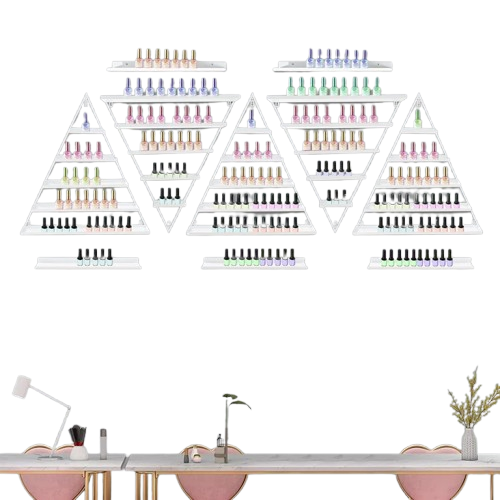 10Pcs Wall mounted Nail Polish Triangular Nail Polish Racks 5-tier Display Racks