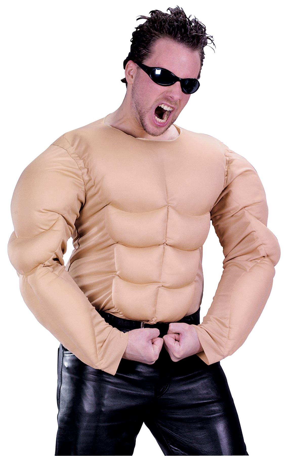 Muscle Shirt Adult Mens Costume - Standard Size - Chest: 40&#x22;-44&#x22; Shirt Length: 26 1/2&#x22;