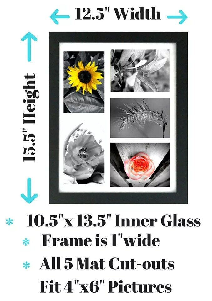 Tasse Verre 11x14&#x22; Collage Picture Frames - (2-Pack) Fits Five 4x6&#x22; Photos Glass