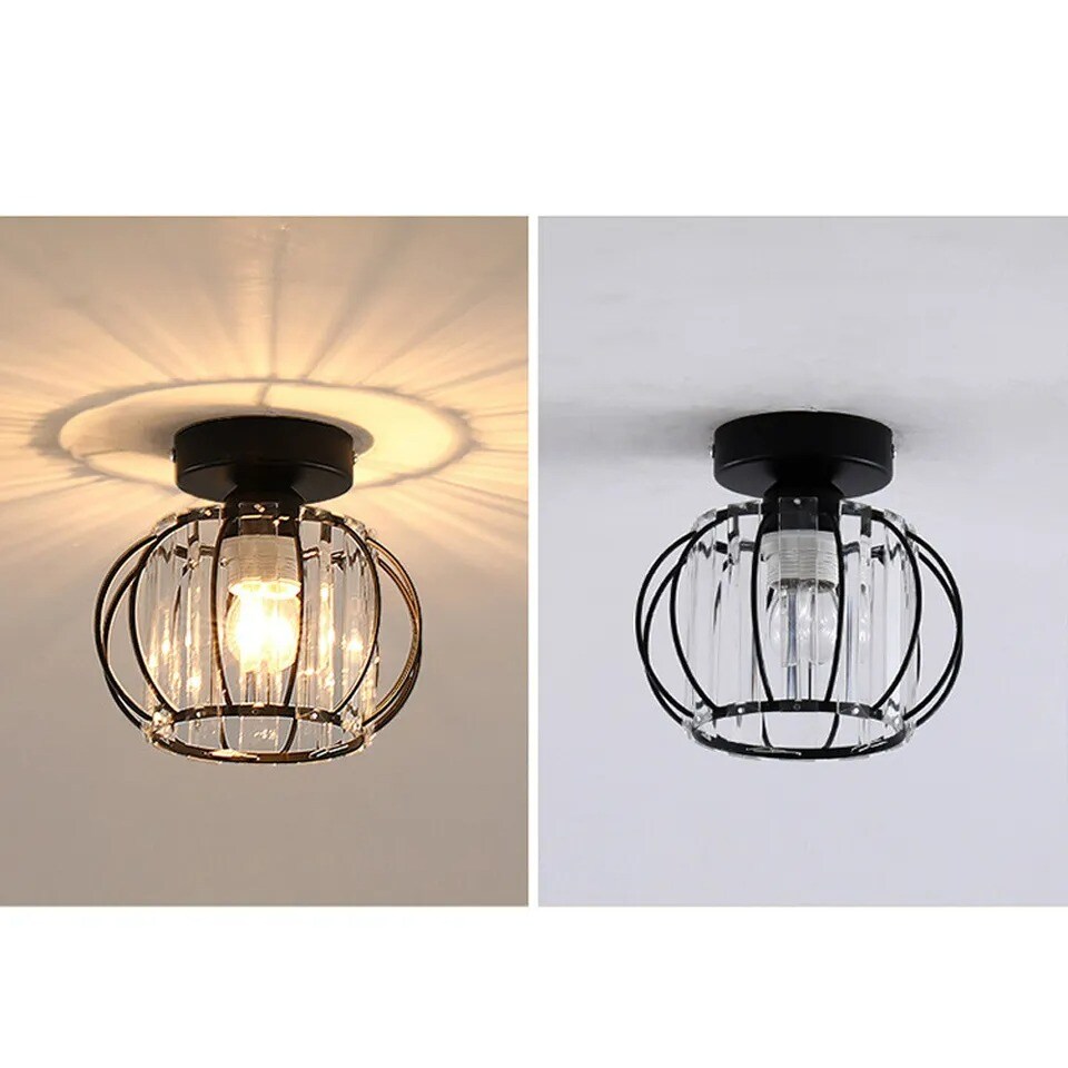 Crystal Chandelier Aisle Hallway Light Flush Mounted Modern Ceiling Fixture E27
