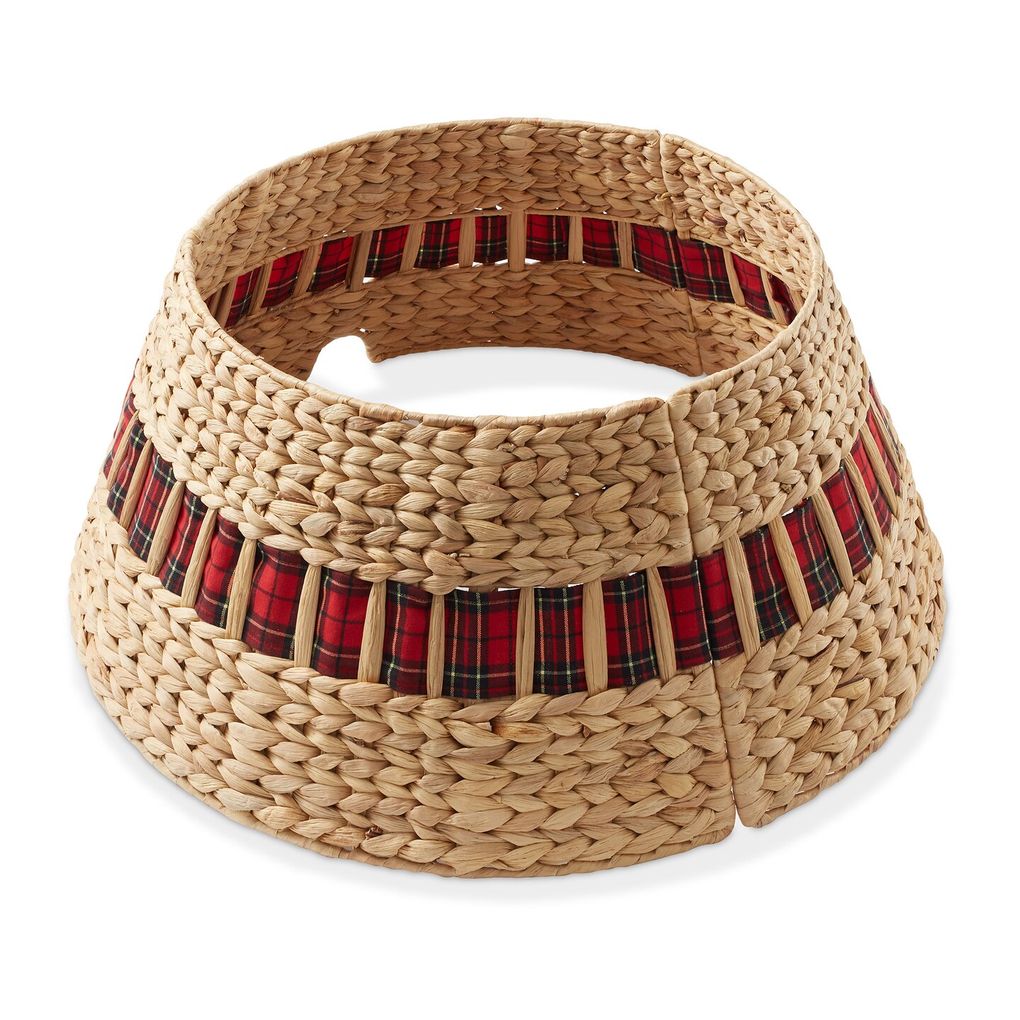 Casafield Christmas Tree Collar, Woven Farmhouse Tree Base Cover with Cord Cut Out