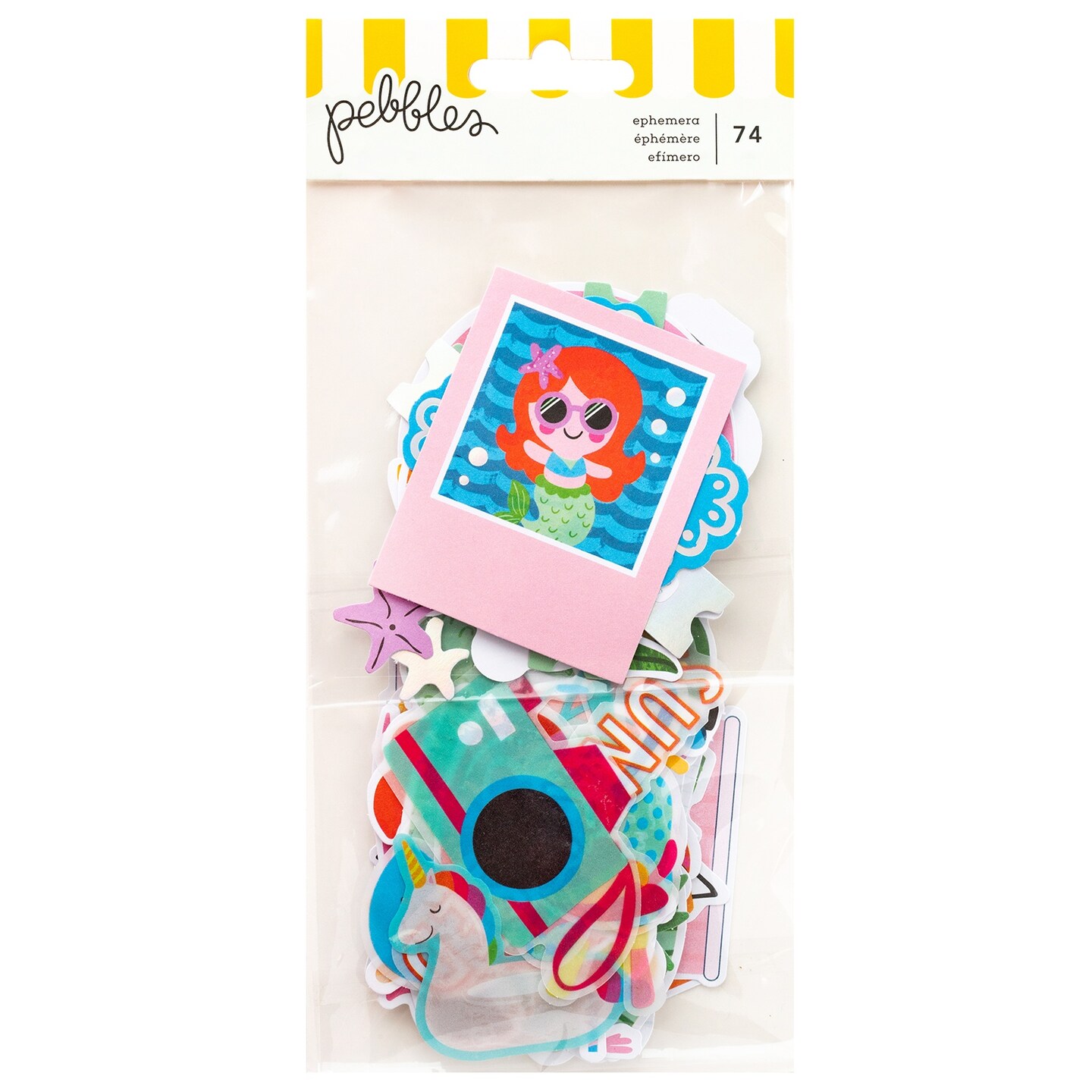 Pebbles Fun In The Sun Ephemera Die-Cuts 74/Pkg-Holographic Foil Icons