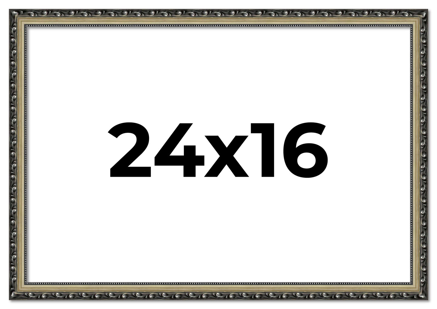 24x16 Solid Wood Antique Picture Frame with UV-Resistant Acrylic & Acid-Free Backing, Available in 4 Finishes: Bronze, Gold, Silver, and Gold with Black