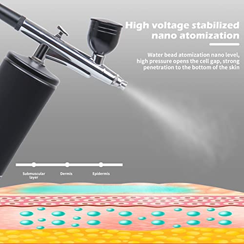rhinowisdom Upgraded Airbrush Kit with Air Compressor, Portable Cordless Auto Airbrush Gun Kit, Rechargeable Handheld Airbrush Set for Makeup, Nail Art, Model Coloring,Cake Decor, Tattoo