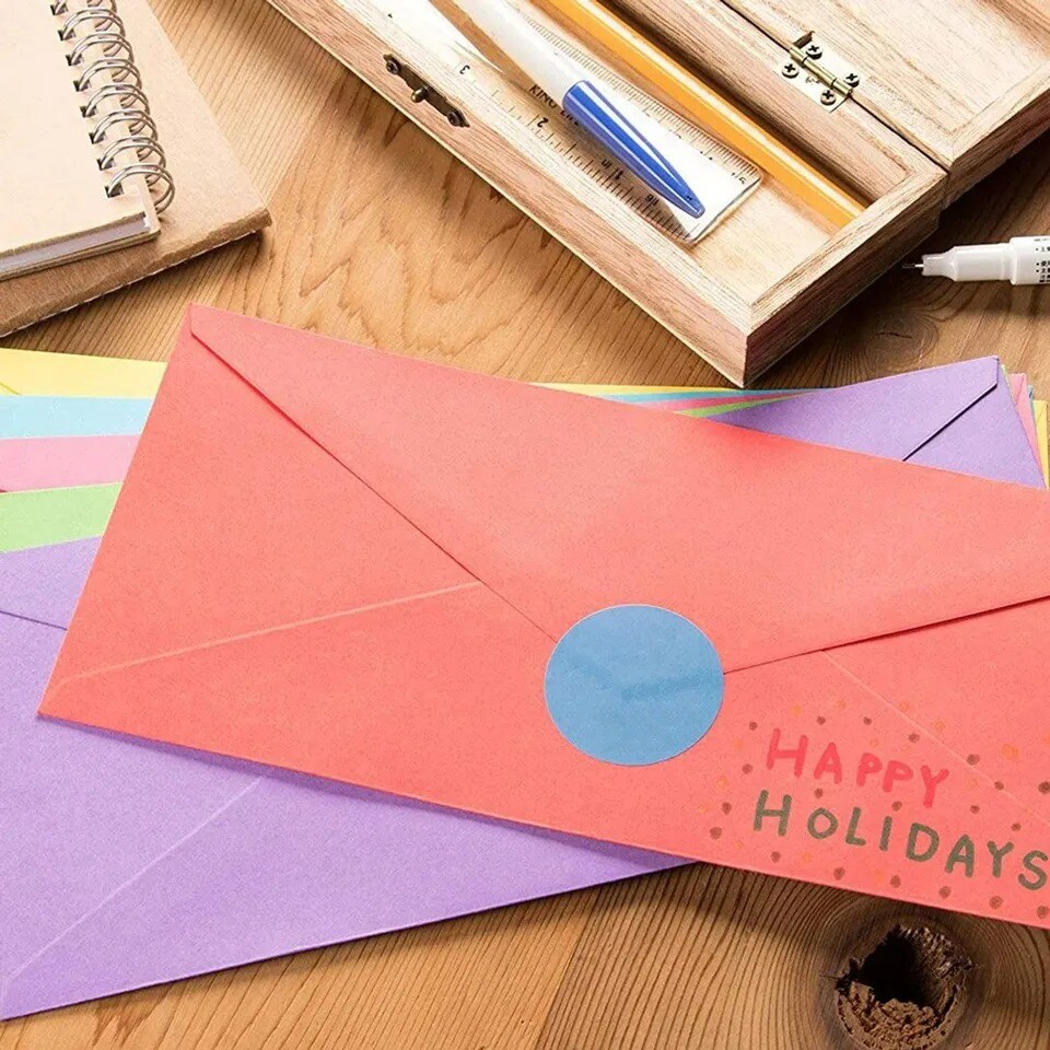 120 Pack #10 Windowless Colored Business Envelopes, 6 Colors, 4-1/8 x 9-1/2 In