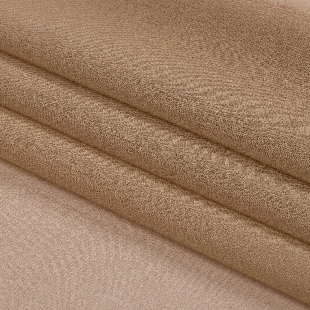 1 Yard Lightweight Sheer Silk Chiffon Cornstalk Beige Fabric for Scarves, Ruffles & Draped Extensions, 44 Inches Width